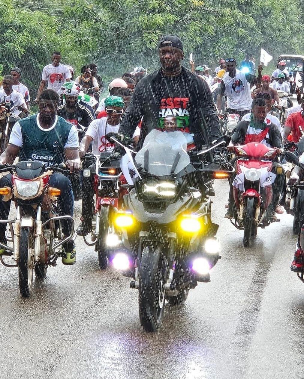 Group of African motorbike riders